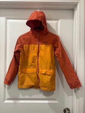 Columbia Kids Orange and Yellow Hooded Raincoat